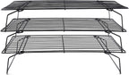 Cooling Rack, 3-Tier Stainless Steel Stackable Baking Cooking Cooling Racks for Cooling Roasting Grilling, Collapsible & Heavy Duty, Oven & Dishwasher Safe