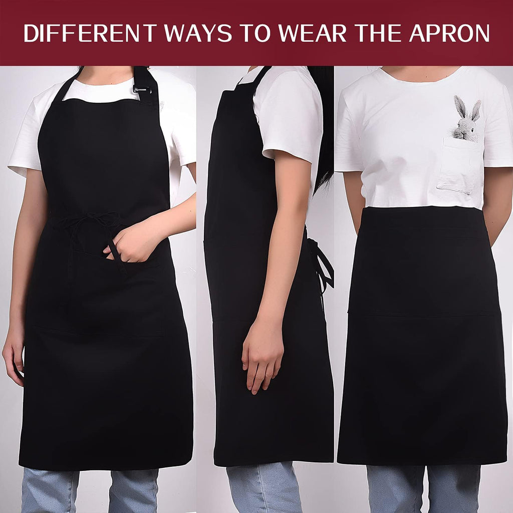 Cotton Blend Waterproof Apron With 2 Pockets for Women Men - Cooking Kitchen Chef Arpon BBQ Work Painting - (1 Pack)