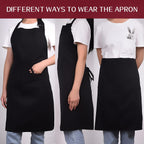 Cotton Blend Waterproof Apron With 2 Pockets for Women Men - Cooking Kitchen Chef Arpon BBQ Work Painting - (1 Pack)