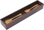 Bamboo Drawer Organizer,Kitchen Utensil Organizer Silverware Tray,Cutlery Holder, Wood Storage Box for Flatware, Makeup, Bathroom, Office Desk,15 * 3 * 2,Nut-brown
