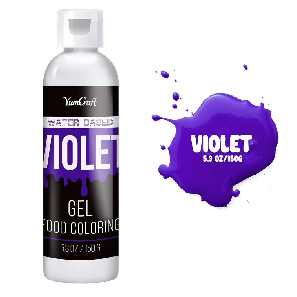 Food Coloring Gel - Vibrant Color Gel Food Coloring for Cake Decorating, Baking, Easter Egg, Icing - Tasteless Food Color Dye for Fondant, Cooking, Slime, Airbrush (Violet, 5.3oz)