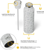 RTIC 20oz Journey Bottle Metal Stainless Steel Vacuum Insulated, BPA Free, Reusable, for Water, Hot and Cold Drinks, Travel, Sports, Camping, White Magnolias