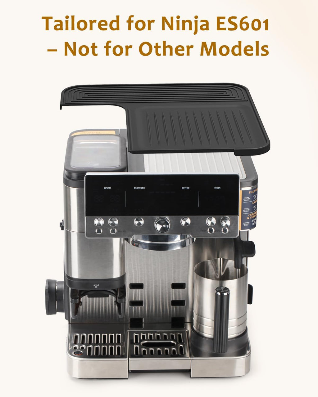 Top Mat for Ninja Luxe Espresso Coffee Machine ES601 & ES701 – Protects Top Surface – Food-Grade Silicone - Grinder Access Unblocked - Waterproof, Heat-Resistant - Accessories for Ninja Luxe Cafe
