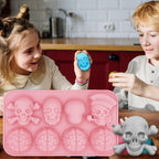 Halloween Chocolate Mold Silicone,2pcs Cavity Candy Gummy Mold with Skull and Brain for Baking Chocolate Jelly Gummy Desser