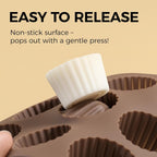 Peanut Butter Cup Mold, 15 Cavity Chocolate Candy Molds, Silicone Baking Mold for Snack Size Mini Peanut Butter Cup, Jelly, and Cordial, Pack of 2