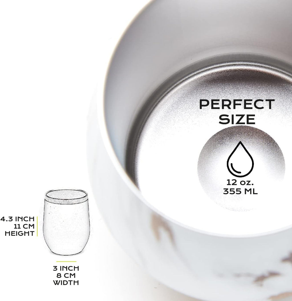 BALIBETOV 5 pcs large Yerba Mate Cup and Bombilla Kit, Includes one 12 oz Yerba Mate Gourd with Lid, Two Bombillas Mate Straw and one cleaning brush | Stainless steel | Double Walled