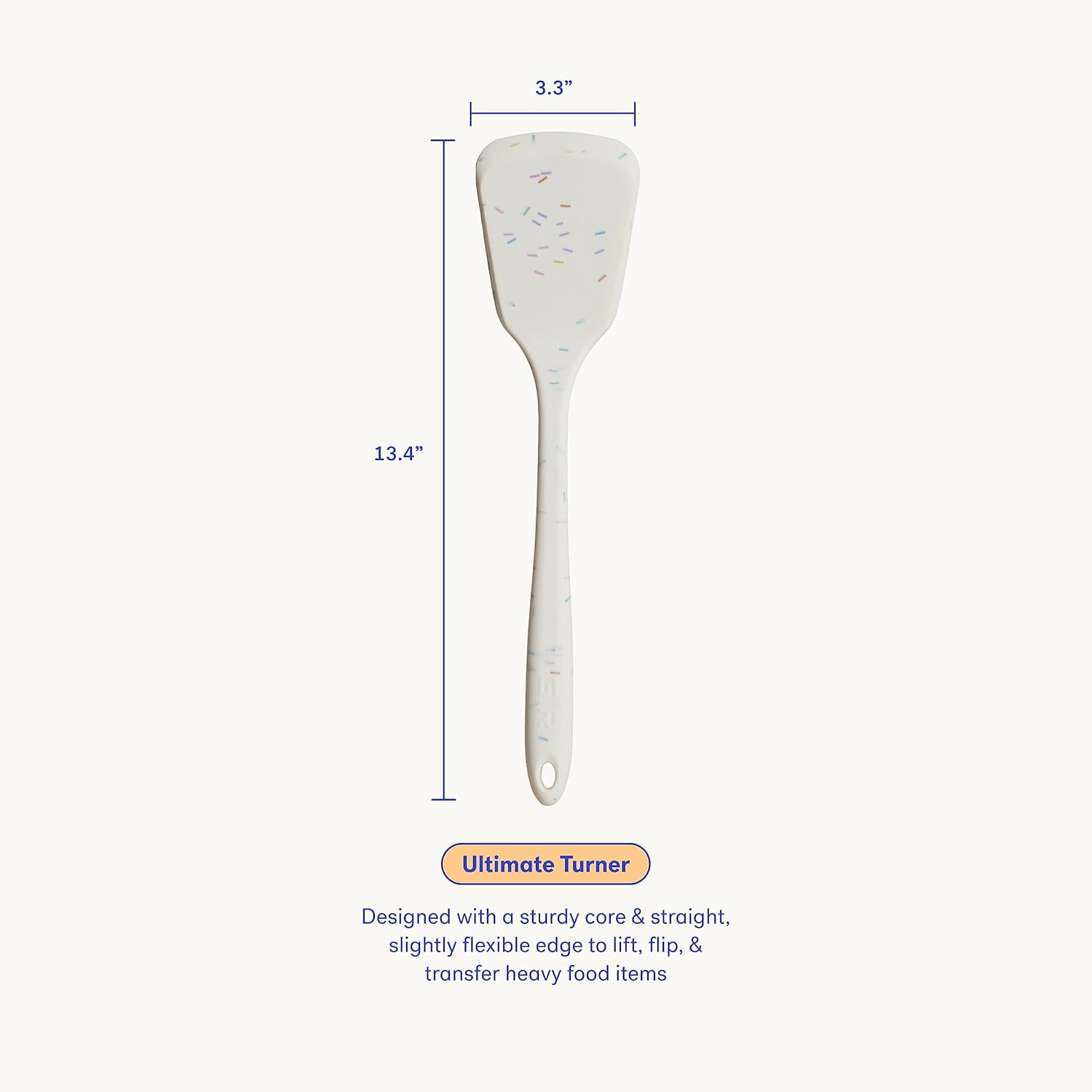 GIR: Get It Right Silicone Turner - Non-Stick Heat Resistant Silicone Spatula Turner for BBQs & Cookouts - Lifts, Flip, and Transfer Food Items - 13 Inch, Sprinkles