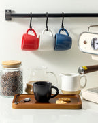 Hasense Ceramic Espresso Cups, 5 Ounce Porcelain Demitasse Cups Set of 4, Coffee Cups Ideal for Latte, Americano, Cafe Mocha, Party Cafe Home and Kitchen, Microwave and Dishwasher safe, Colorful