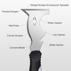 Mister Rui 10 in 1 Putty Knife - Multi Use Painters Tool, Taping Knife, Paint & Metal Scraper with Hammer End, Razor Blade Spackle Tool