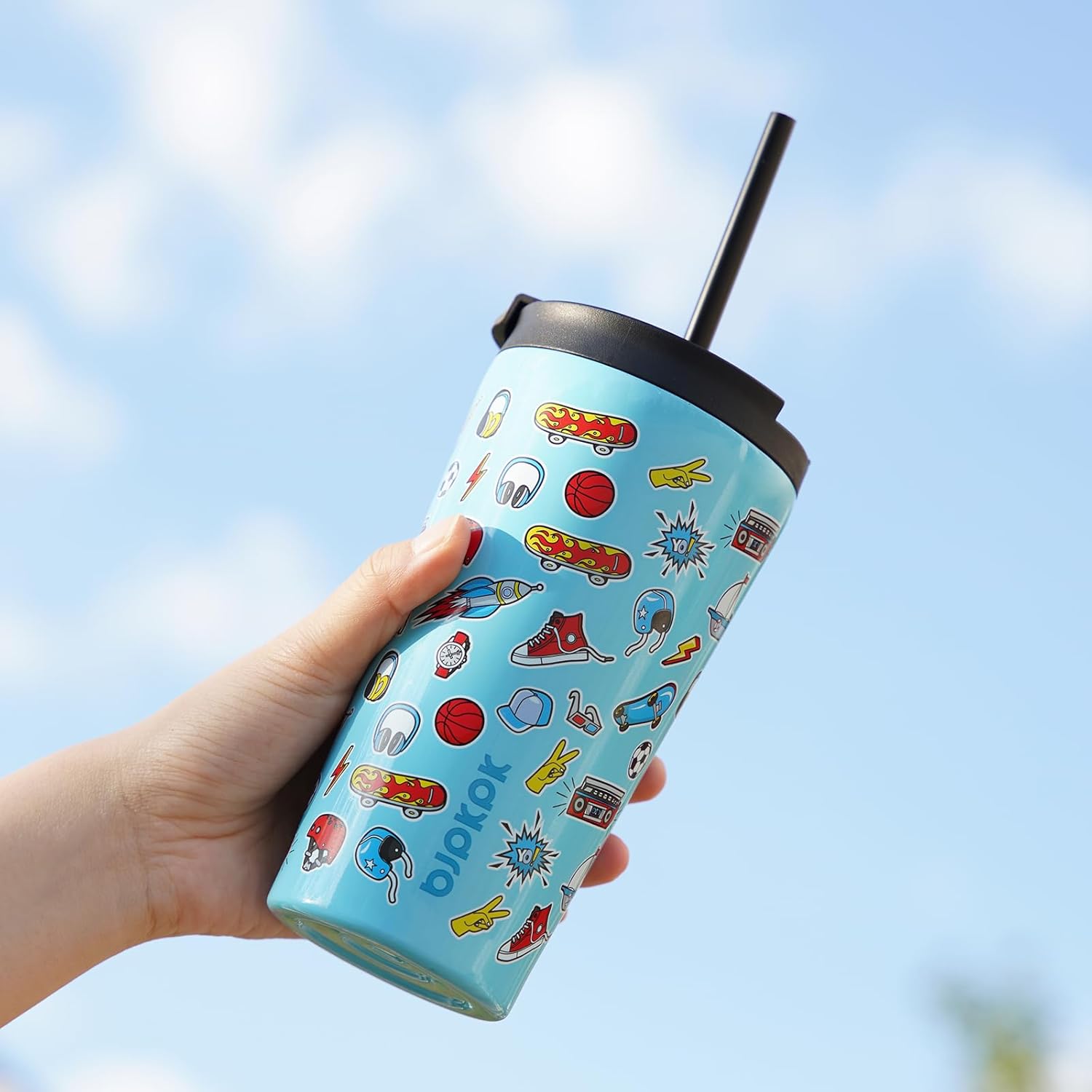 BJPKPK 30oz Tumbler With lid And Straw Stainless Steel Travel Coffee Mug Insulated Tumblers Cups,Spring Party Brown