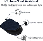 Short Oven Mitts, Heat Resistant Silicone Kitchen Mini Oven Mitts for 500 Degrees, Non-Slip Grip Surfaces and Hanging Loop Gloves, Baking Grilling Barbecue Microwave Machine Washable, 1 Piece