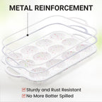 CAKETIME 12 Cups & 24 Cups Silicone Muffin Pan with Metal Frame, Regular & Mini Muffin Pan Set for Baking 2 Pack