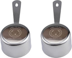 Honey Bear Kitchen 1/4 Cup 60 ml Leave-in Measuring Scoop Cups v2, Polished Stainless Steel (Set of 2)