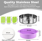 Stainless Steel Springform Pan 9 Inch Nonstick, Leakproof Cheesecake Pan with Pan Protector, Spring Form Pan for Cheesecake, 9 Inch Springform Cake Pan, Cheese Cake Pans for Baking & 50Pcs Parchment