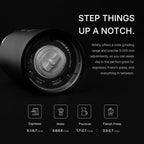 TIMEMORE Electric Coffee Grinder Portable - Adjustable Burr Grinder with 30 Precise Settings, Auto Stop & Clog Protection for Espresso, Pour-Over, French Press Moka,for Home Outdoor Use（Black）