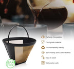 2Pack Reusable Coffee Filter Replacement and 10Pack Charcoal Water Filters Compatible with Cuisinart Coffee Maker