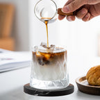 Marble Coasters: 4-Piece Set of Acacia Wood Marble Coasters, Suitable for Kitchens, Offices, and can be Used as Gifts (Black Round)