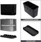 Silverware Caddy Cutlery Organizer for Countertop Silverware Holder for Fork Knife Spoon Flatware Organizer 4 Compartments Cutlery Holder