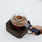 Portable glass coffee bean roaster - High borosilicate glass manual home coffee roasting kit, suitable for small batch roasting of nuts and coffee beans, stove-safe (50-80 grams capacity)