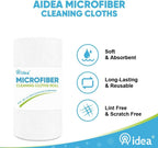 AIDEA Microfiber Cleaning Cloth Roll, White Shop Towels 55 Sheets Washable, Microfiber Towels for Cars, White Rags Reusable Paper Towel for Automotive, Workshop, House, Kitchen, Cleaning Supplies11×9"