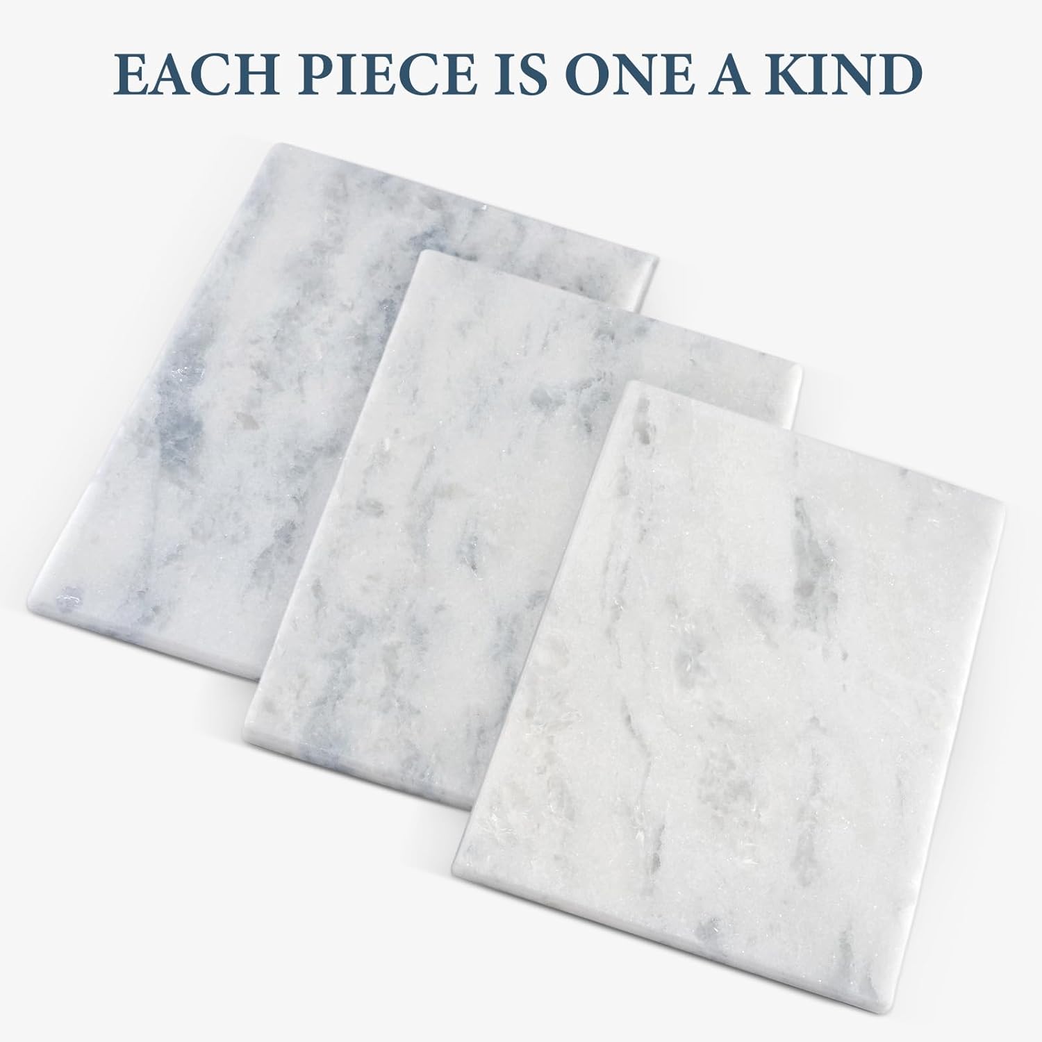 Koville African Natural Marble Cutting Board for Kitchen Pastry Bread, 12" x 8" Genuine Marble Cheese Board Stone Tray for Counter, Bathroom Perfume Tray Jewelry Candle Plate (Namib Fantasy)