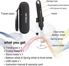 Rechargeable Milk Frother Handheld 3 Speed Coffee Foamer [3 Whisk] Electric Drink Mixer for Latte, Cappuccino, Coffee, Eggs, Hot Chocolate, Protein Black