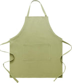 Cotton Linen Apron for Women - Adjustable Casual Apron with Pocktes, Great for Florist, Coffee House and Kitchen