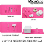 Silicone Dish Drying Mat for Multiple Usage,Easy clean,Eco-friendly,Heat-resistant Silicone Mat for Kitchen Counter or Sink,Refrigerator or Drawer Liner Rose 5XL 36inches x 18inches