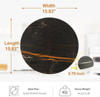 Koville Black Marble Cutting Board Pastry Serving Board, Large Marble Cheese Board for Baking, Charcuterie, Trivet - Non-Stick Heat Resistant Stone Cutting Boards Chopping Boards for Kitchen