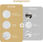 Koville Lighe Gray Marble Stone Cutting Board, Non-Stick Dough Pastry and Cutting Boards for Kitchen Counter, 16" Marble Cheese Board for Baking, Charcuterie, Trivet, Round Serving Slab for Countertop