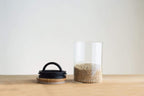 AirScape Glass Food Storage Canister - Glass Storage With US Patented Airless Inner Lid & Bamboo Top Lid - Preserves Food Freshness (Medium 7-Inch)