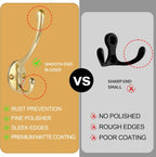 Wall Hooks for Hanging, 15-Pack Heavy Duty Metal Coat Hooks, for Living Room, Bathroom, Kitchen, Bedroom for Towel, Hat, Key, Closet, Bag (Gold)