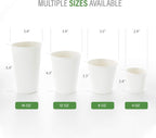 Restaurantware 8 Ounce Double Wall Disposable Coffee Cups, 500 Insulated White Paper Tumblers with Ripple Wall Design, Lids Sold Separately for Hot Drinks like Tea, Hot Chocolate, and More