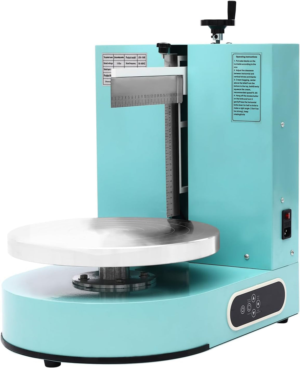 Automatic Cake Decorating Machine, Electronic Cream Coating Spreading Smooth Machine with Graduated Scraper 30-200RPM Rotating Speed,Cake Bread Spreader Machine for 4-12inch Cakes,Green