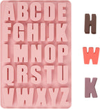 1 Pcs 26 Cavities Silicone Alphabet Chocolate Molds, Letter Molds for Chocolate, Candy, Cake, Biscuit, Large Depth, Easy Release and Clean