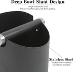 Italian Espresso Tapping Box, Stainless Steel Coffee Grinding Tapping Box, With Detachable Tapping Rod And Anti Slip Rubber Base (Black-S)