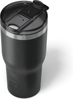 RTIC 30oz Essential Tumbler with Lid, Insulated, Stainless Steel, Metal, Double Wall Vacuum-Insulation, Ceramic Lined, Travel Cup for Iced Coffee, Tea, Hot and Cold Drink, Black