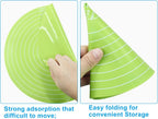 Hitefu 12 Inch Round Silicone Cake Mat, Silicone Baking Mat with Measurement for Cake Turntable & Rolling Dough (Green)
