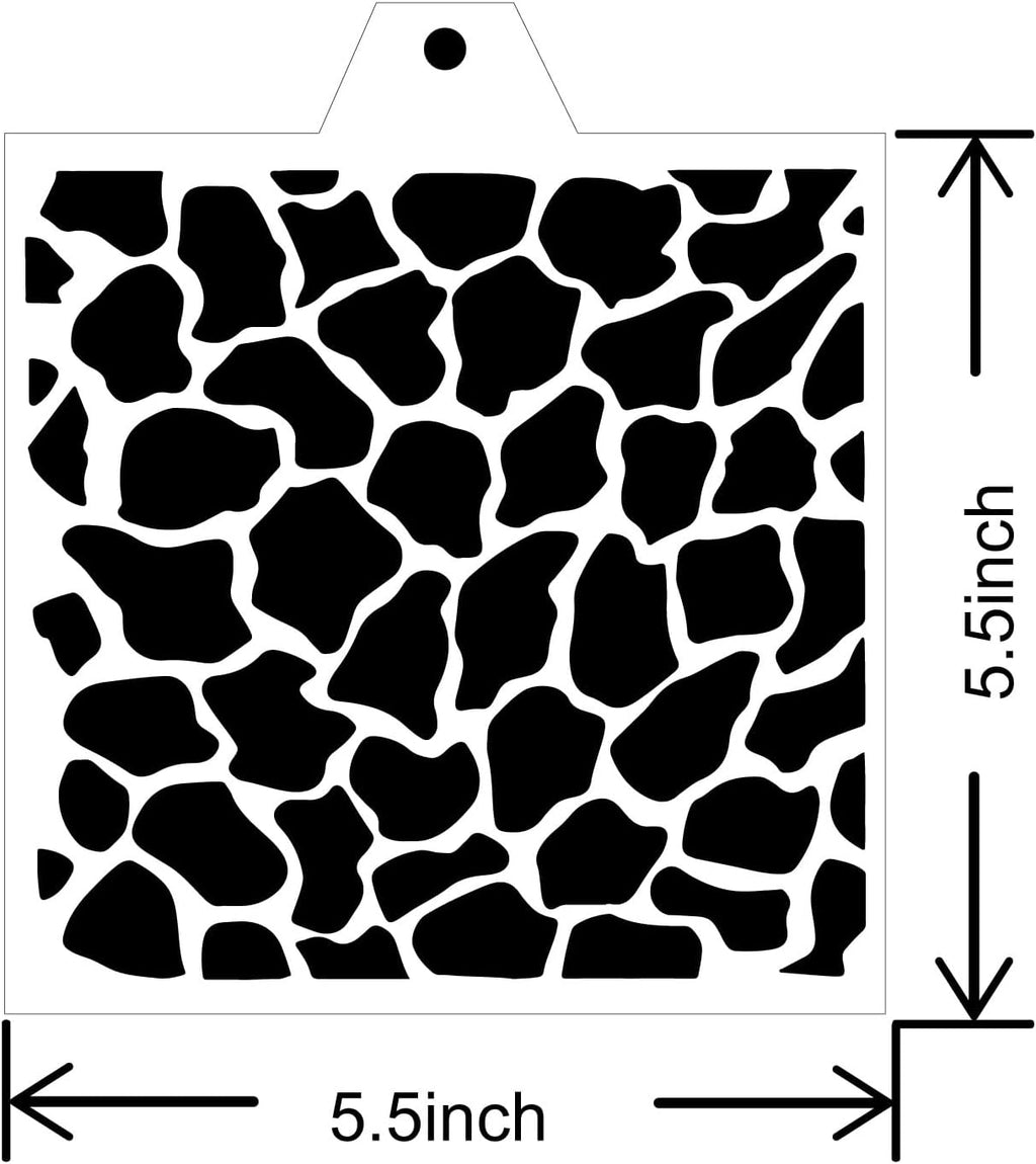 Leopard 5.5x5.5in Cheetah Animal Cow Print Skin Reusable Painting Template Stencils for Cake, Cookie Decorating & DIY Projects