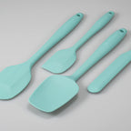 4 Piece Silicone Spatula Set, Flexible Heat Resistant Non-scratch Baking Cooking Rubber Spatulas with Stainless Steel Core, Aqua Sky