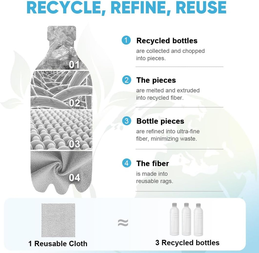 AIDEA Microfiber Cleaning Cloth 330 Sheets 6 Roll, Grey Microfiber Towels for Cars, Shop Towels, Shop Rags Washable, Cleaning Rags Reusable Paper Towels for Automotive, Workshops, House,11×9"