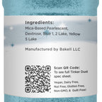 BAKELL Teal Edible Glitter, 45 Grams | TINKER DUST Edible Glitter | KOSHER Certified | 100% Edible Glitter | Cakes, Cupcakes, Cake Pops, Drinks, Dessert Vegan Glitter & Dusts (45g Shaker, Teal)