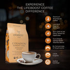 Lifeboost Cognition Adaptogenic Mushroom Coffee - Great Tasting Organic Lions Mane & Chaga Medium Roast Nootropic Coffee - Increase Energy, Boost Focus & Immune Support - 12 oz Bag - Ground