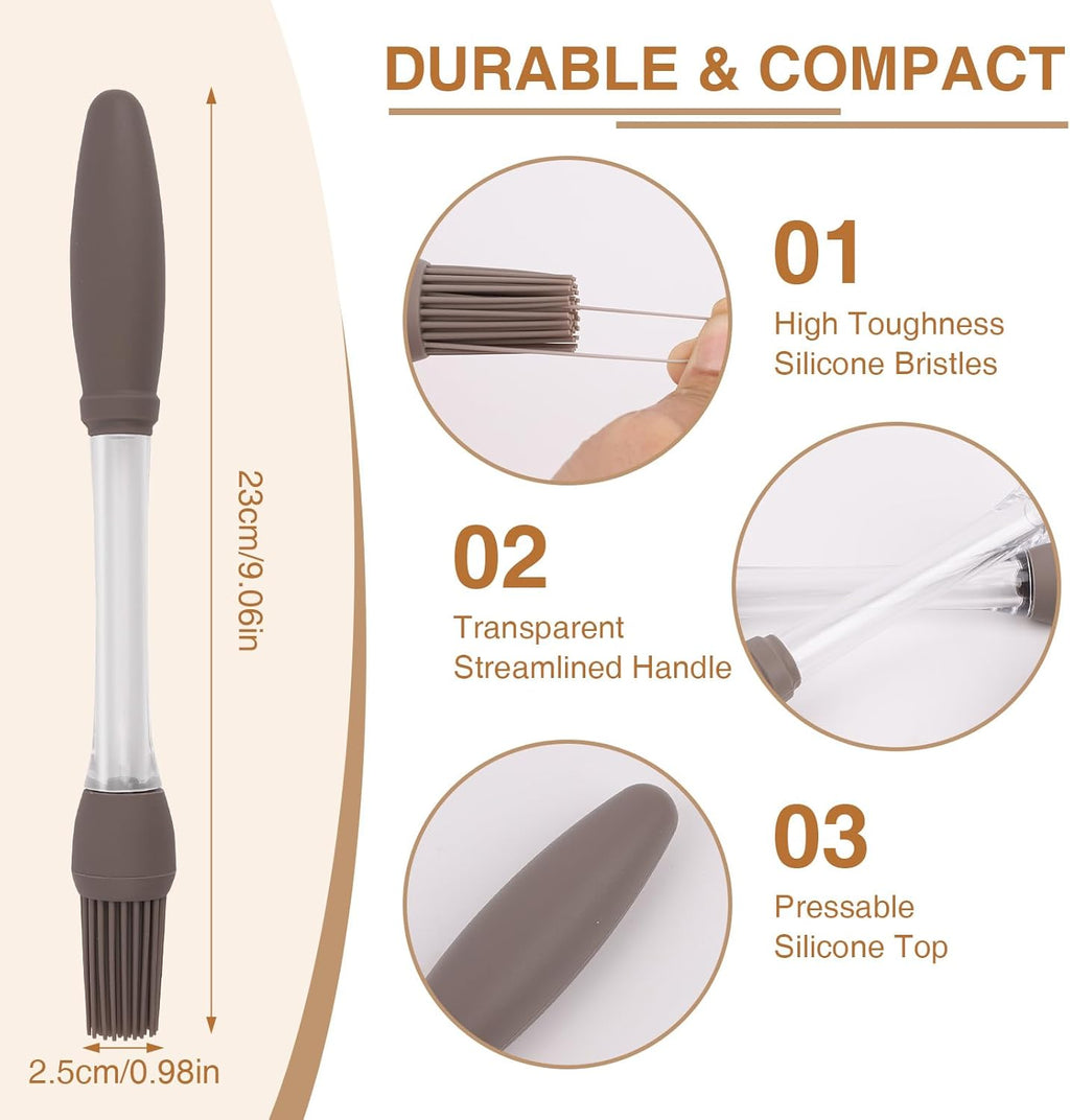 8 Pcs Silicone Brush Cooking Set, Heat Pastry Basting Brush for Home Outdoor Use Cooking BBQ Barbecue Baking