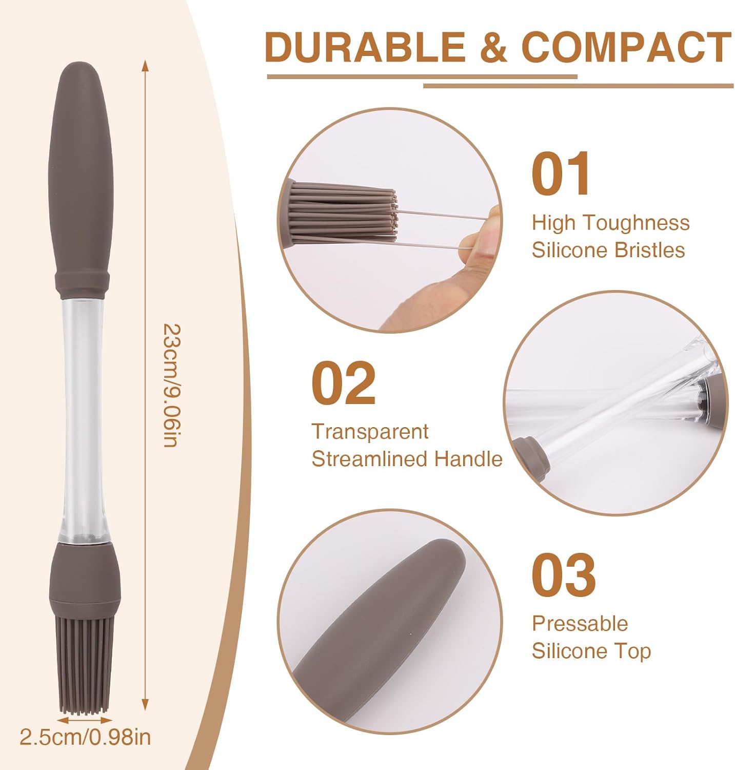 8 Pcs Silicone Brush Cooking Set, Heat Pastry Basting Brush for Home Outdoor Use Cooking BBQ Barbecue Baking