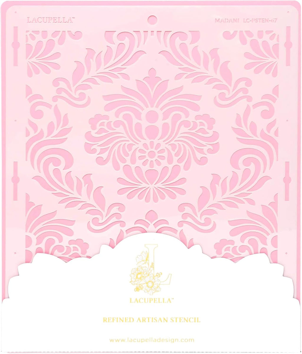 Cake Decorating Stencil for Tall Buttercream Cake, Royal Icing, Ganache, Paint, Airbrush (Madani)