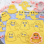 Mini Ghost Cookie Cutters, DIY 3d Halloween Raised Design Cookie Stamps, Cookie Cutter Set suitable for Frosting Decoration, Mini Gingerbread Pie Molds, Day of The Dead Decorations (Ghost)