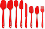 Elihome Mini Silicone Spoonula - Non-Stick Heat Resistant Silicone Scraper Spatula for Mixing, Serving, Scraping, Stirring, and More, 8.75 Inch, Red