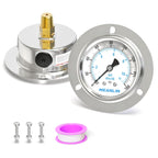 MEANLIN MEASURE 0~160Psi Liquid Filled Pressure Gauge Front Flange Panel Mount, 1/4" NPT 2.5" FACE DIAL Stainless Steel Case with Phillips Screw and Nut, +/-3-2-3%
