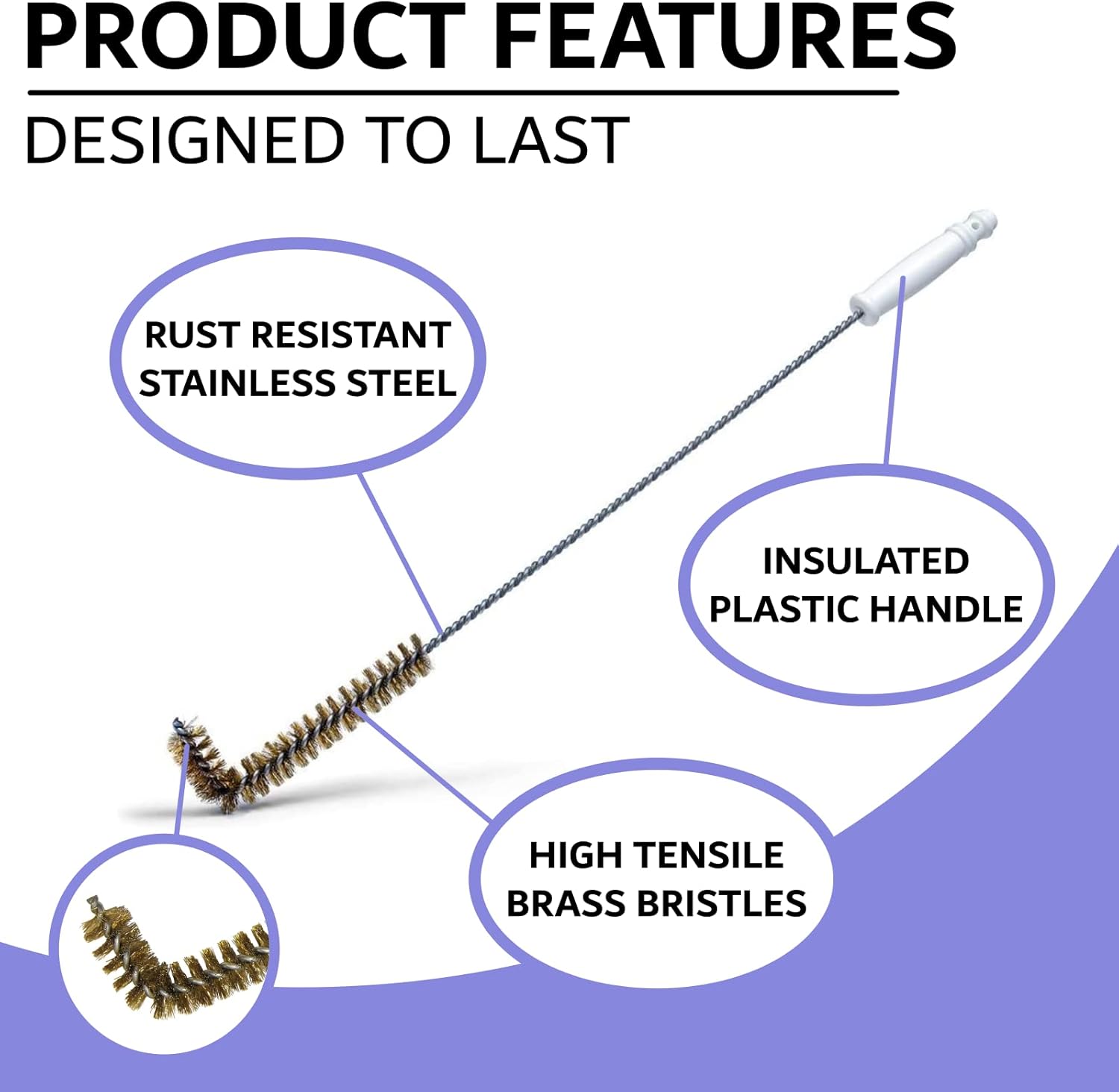 4-Pack L-Shaped Deep Fryer Cleaning Brush, Up to 750F High Heat Resistant Metal Bristles Fryer Cleaning Brush for Food Debris & Grease in Kitchen & Restaurants Deep Fryers Coil by FryOilSaver Co. B53C